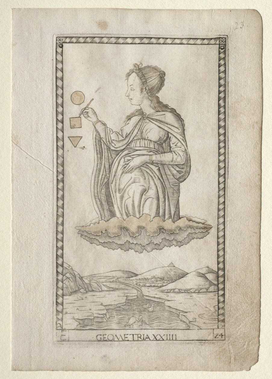 Geometrie aus den Tarocchi, Serie C: Freie Künste, Nr. 24 von Master of the E Series Tarocchi