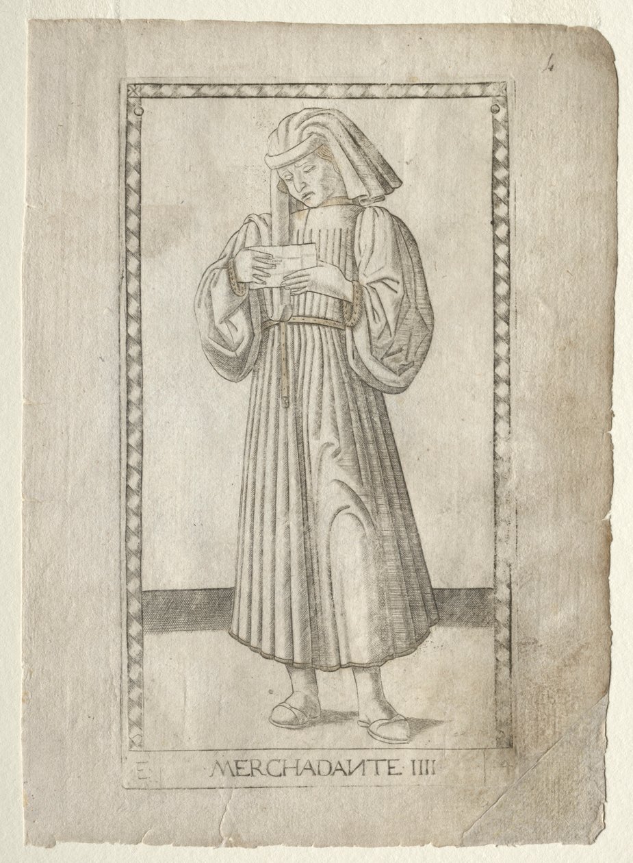 Der Kaufmann aus dem Tarocchi, Serie E: Bedingungen des Menschen, Nr. 4 von Master of the E Series Tarocchi