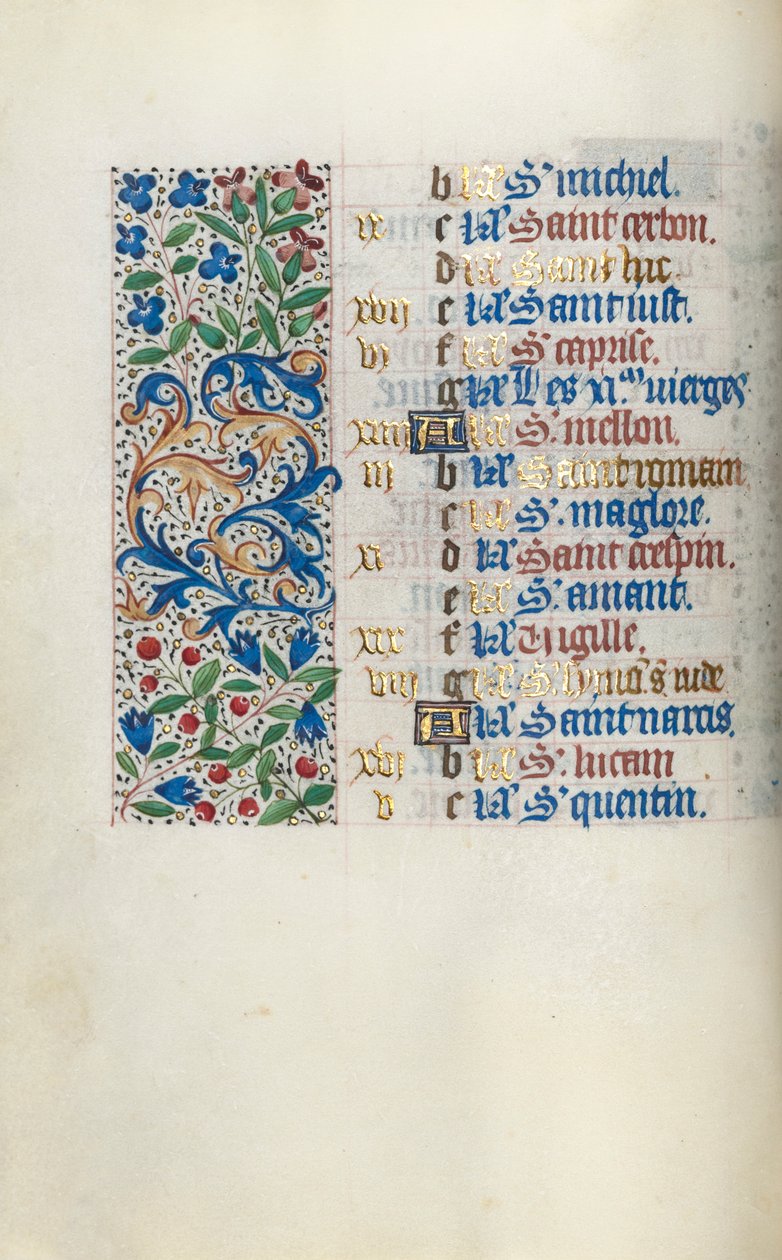 Stundenbuch Gebrauch von Rouen: fol. 10v, ca. 1470 von Master of the Geneva Latini