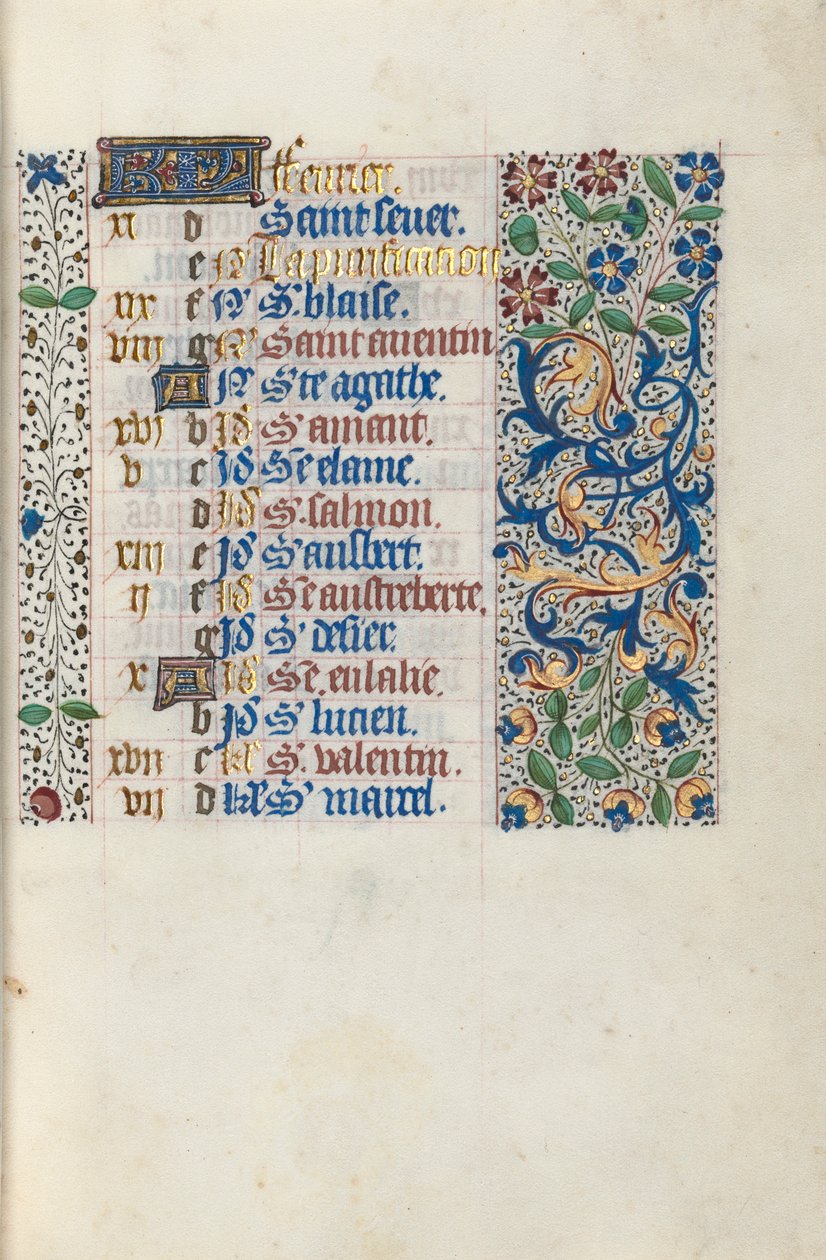 Stundenbuch Gebrauch von Rouen: fol. 2r, ca. 1470 von Master of the Geneva Latini