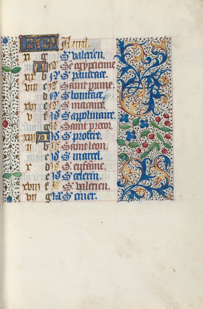 Stundenbuch Gebrauch von Rouen: fol. 4r, ca. 1470 von Master of the Geneva Latini
