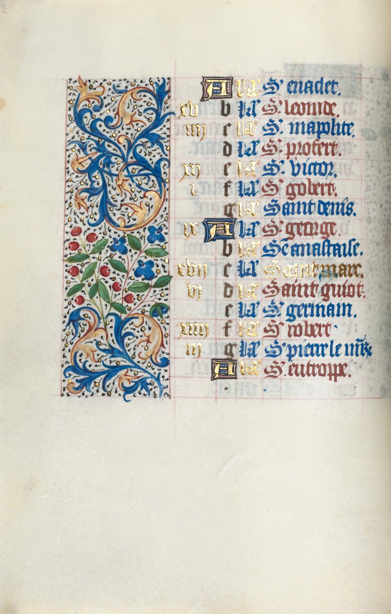 Stundenbuch Gebrauch von Rouen: fol. 4v, um 1470 von Master of the Geneva Latini