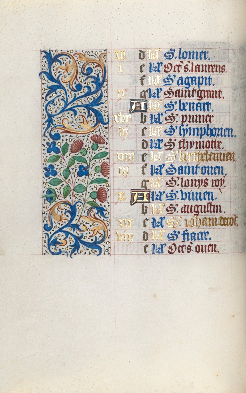 Stundenbuch Gebrauch von Rouen: fol. 8v, ca. 1470 von Master of the Geneva Latini