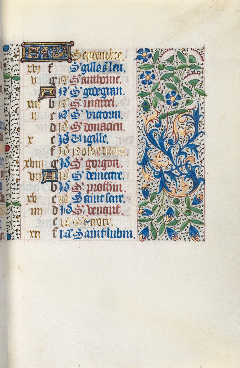 Stundenbuch Gebrauch von Rouen: fol. 9r, ca. 1470 von Master of the Geneva Latini