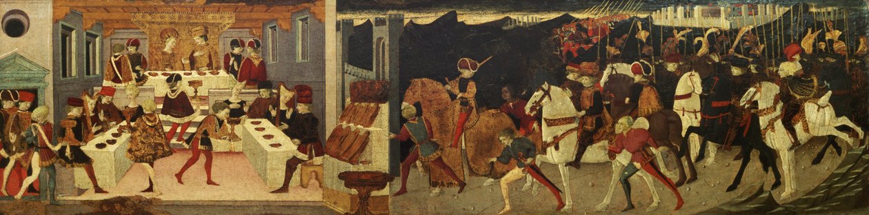 Die Geschichte von Alatiel, zu Pferd und bei einem Bankett von Master of the Jarves Chest