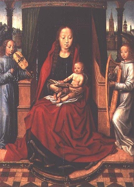 Madonna mit Kind und zwei musizierenden Engeln von Master of The Legend of St. Lucy