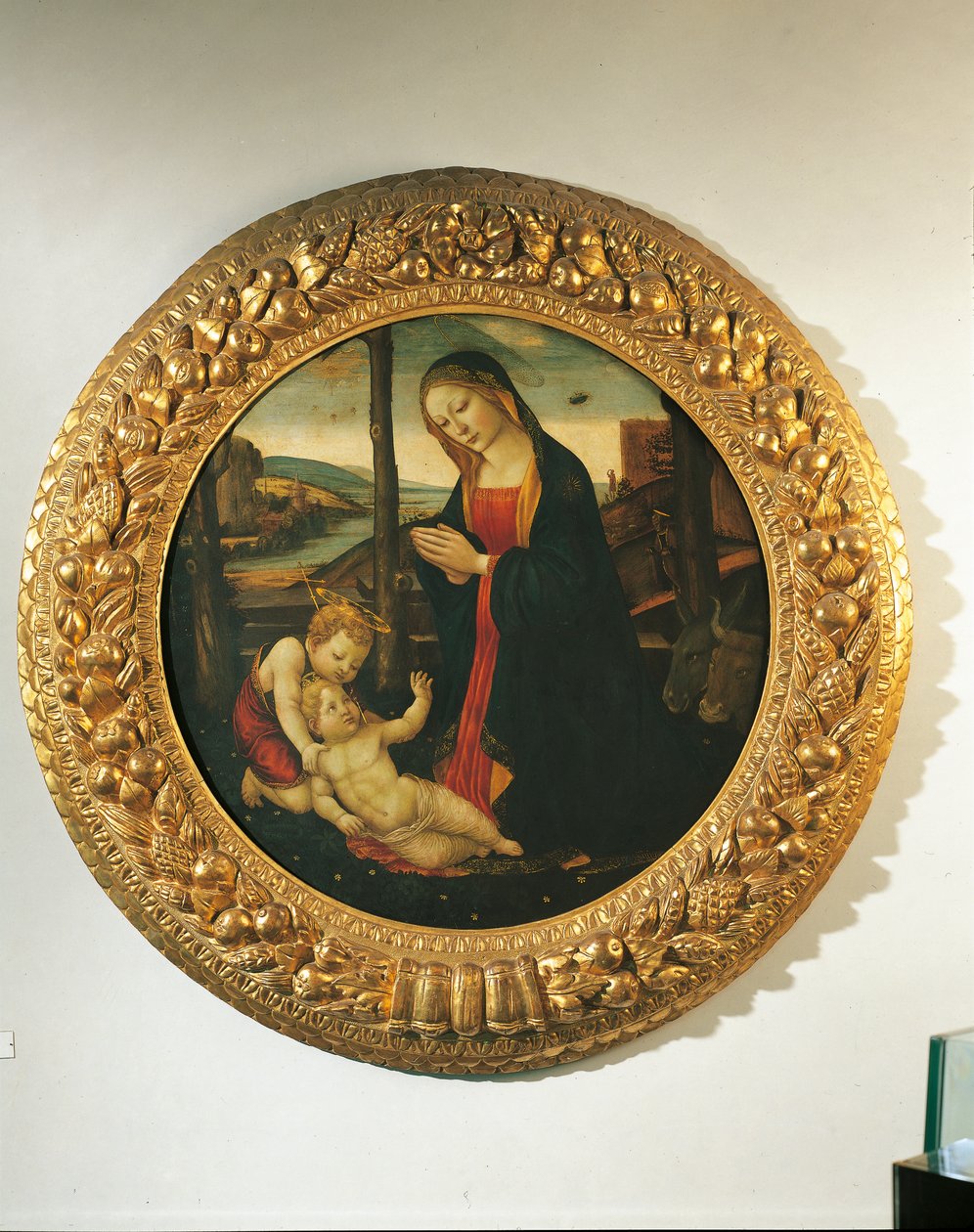 Madonna und Kind mit St. Johannes von Master of the Miller Tondo (attr. to)