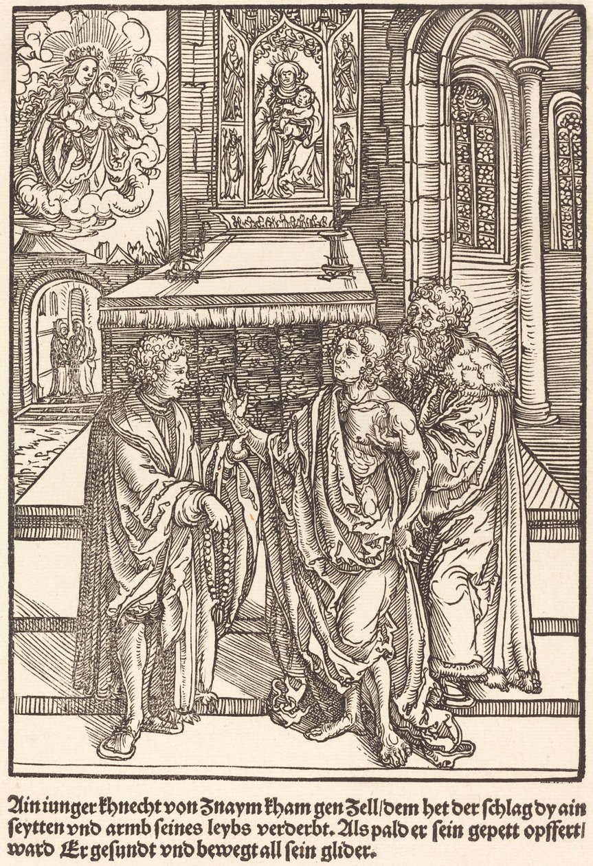 Ein junger Knecht von Znaym ... von Master of the Miracles of Mariazell