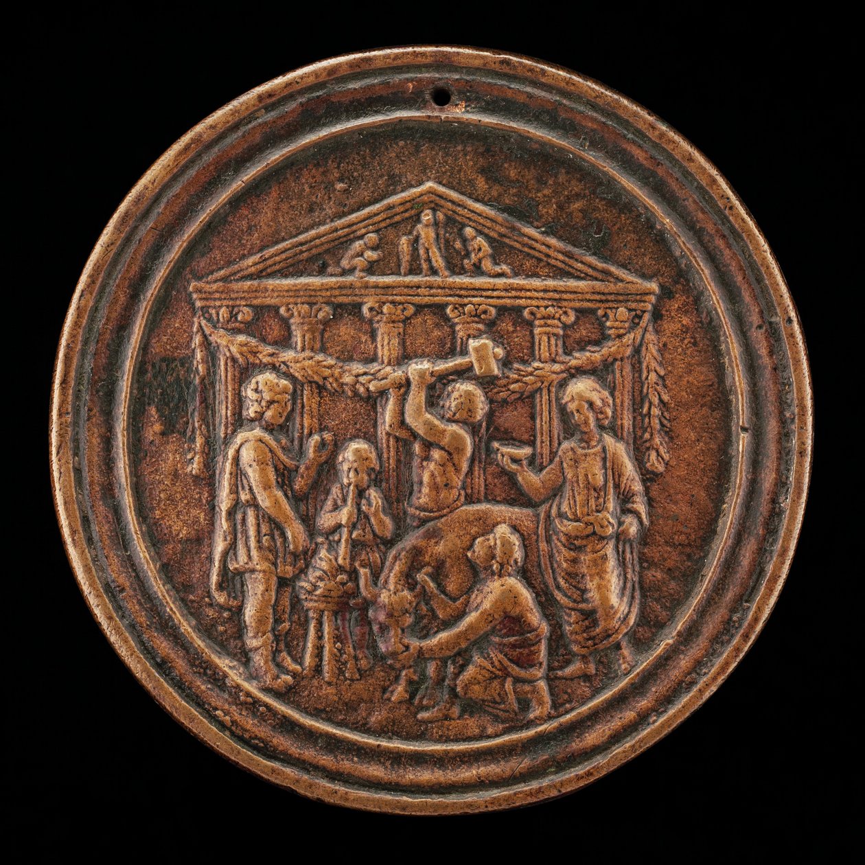 Das Opfer eines Stiers, viertes Viertel des 15. Jahrhunderts von Master of the Orpheus Legend