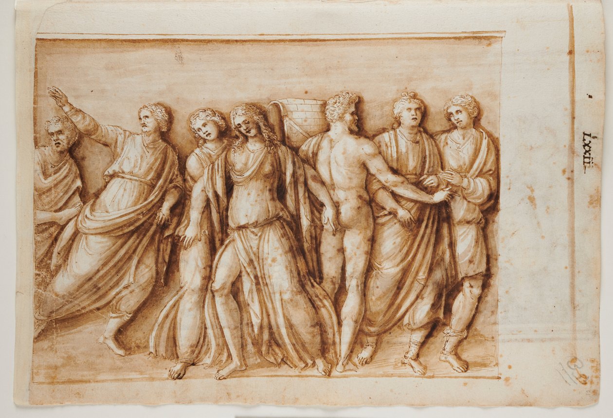 Rückkehr des Meleager von einem römischen Sarkophag, Rom, Palazzo Barberini, ca. 1512-17 von Master of the Oxford Album