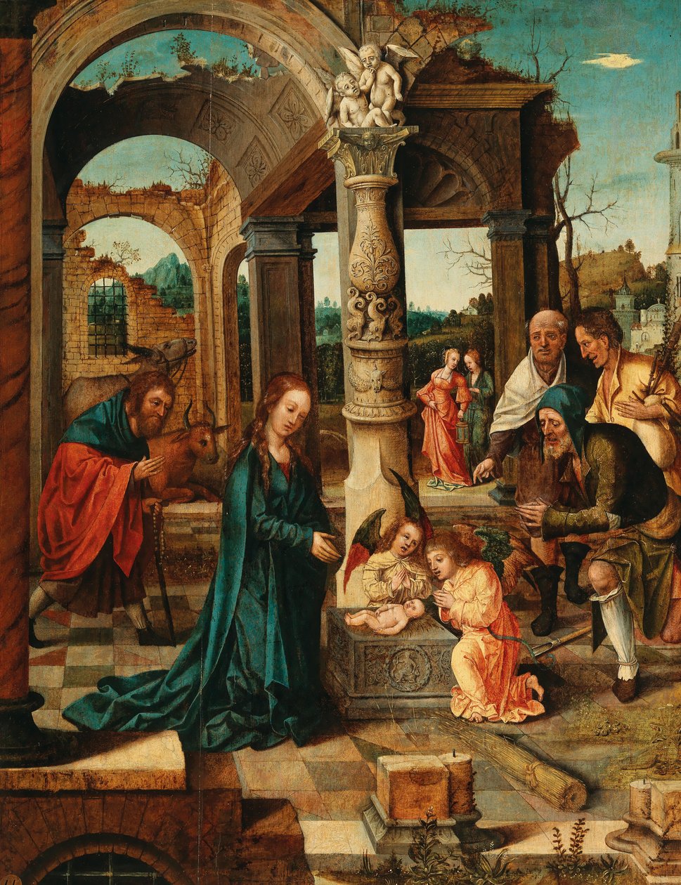 Anbetung der Hirten von Master of the von Groote Adoration