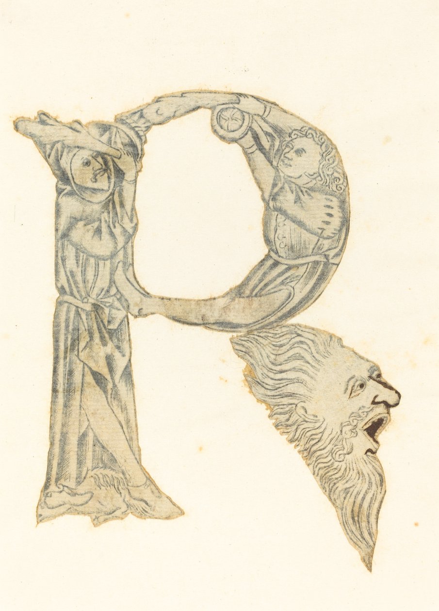 Der Buchstabe P (umgewandelt in ein R) von Master with the Banderoles