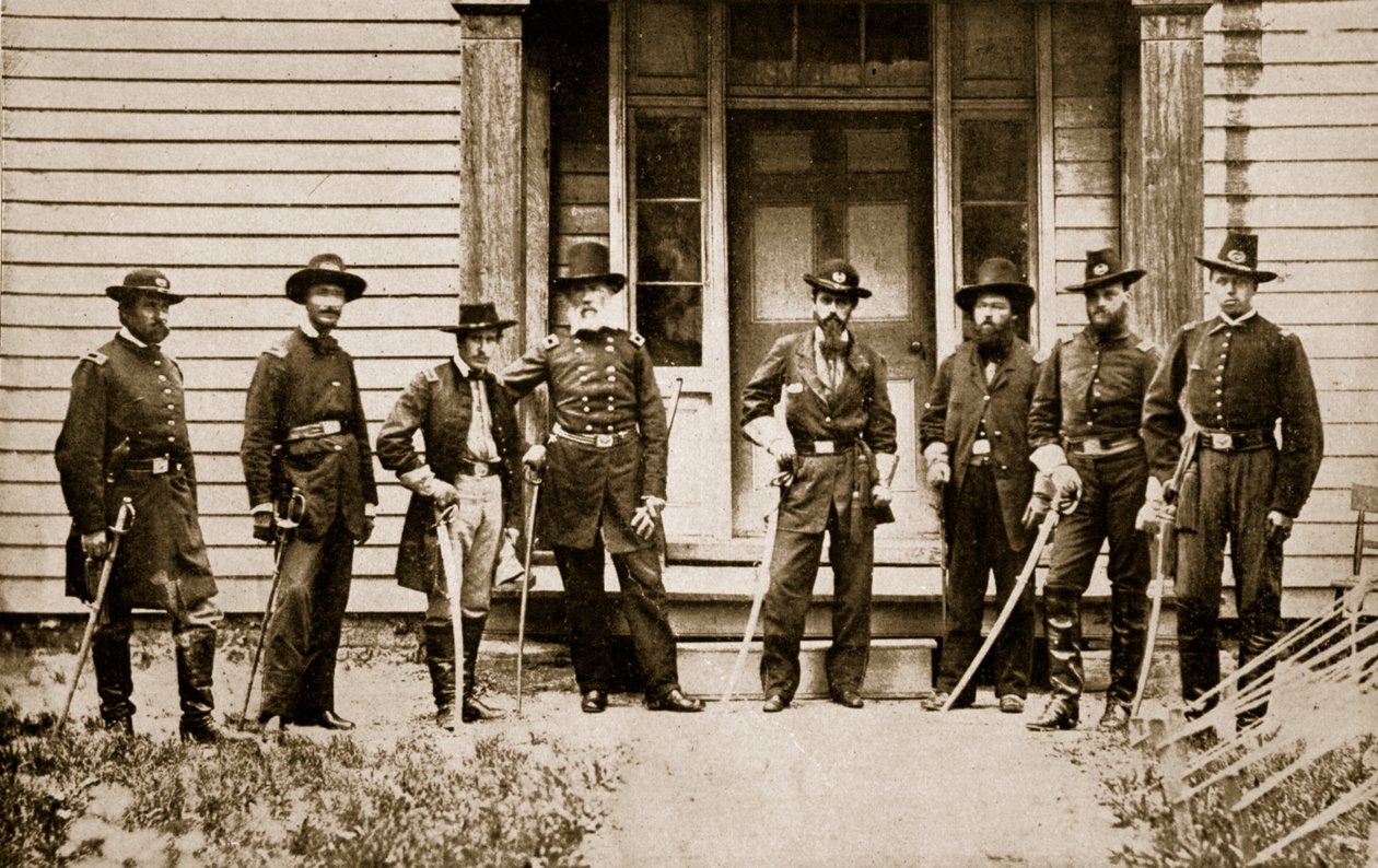 General E. V. Sumner und Stab, 1861-65 von Mathew B. Brady
