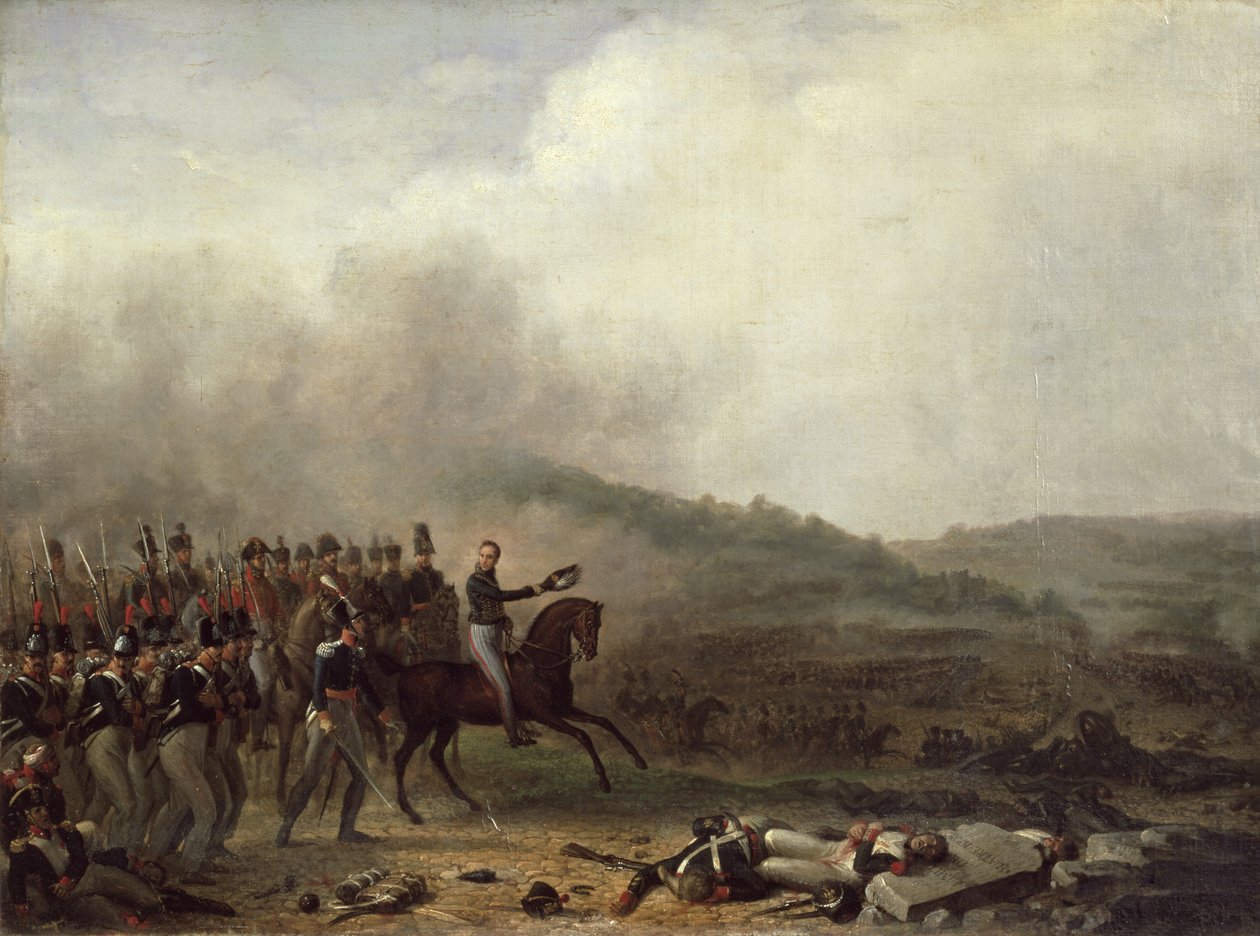 Willem Frederik (1772-1843) Prinz von Oranien in der Schlacht von Quatre Bras von Mathieu Ignace van Bree
