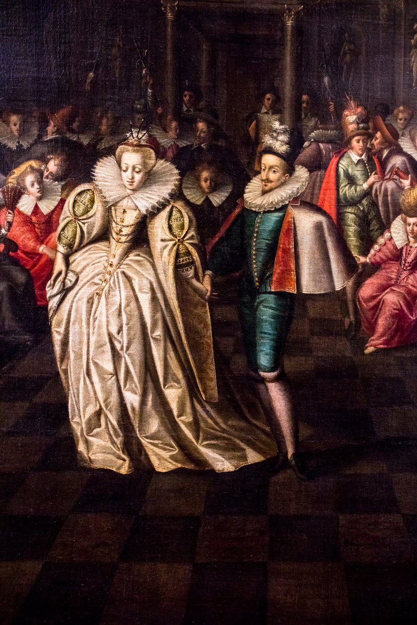 Pavane am Hof von Heinrich III, (Detail) von Maître des Bals à la cour des Valois