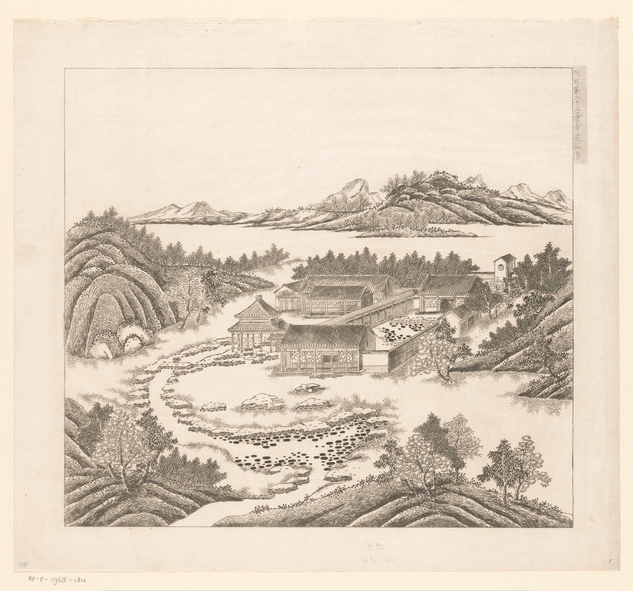 Ansicht eines Teils des kaiserlichen Sommerpalastes in Chengde (Jehol) in China von Matteo Ripa