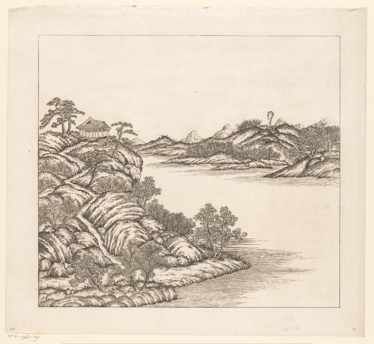 Ansicht eines Teils des kaiserlichen Sommerpalastes in Chengde (Jehol) in China von Matteo Ripa