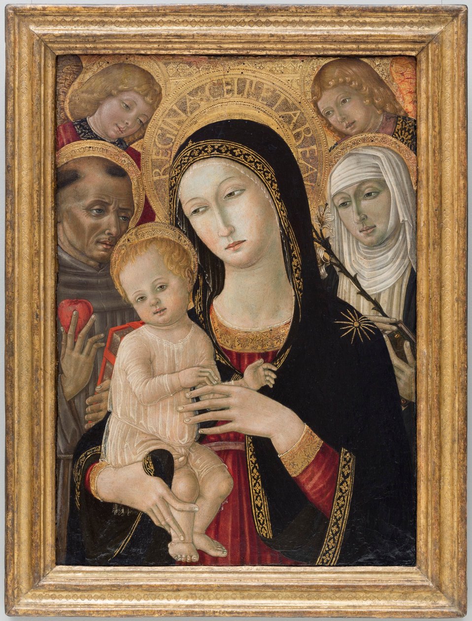 Madonna mit Kind, St. Katharina von Siena, Antonius von Padua und Engeln von Matteo di Giovanni
