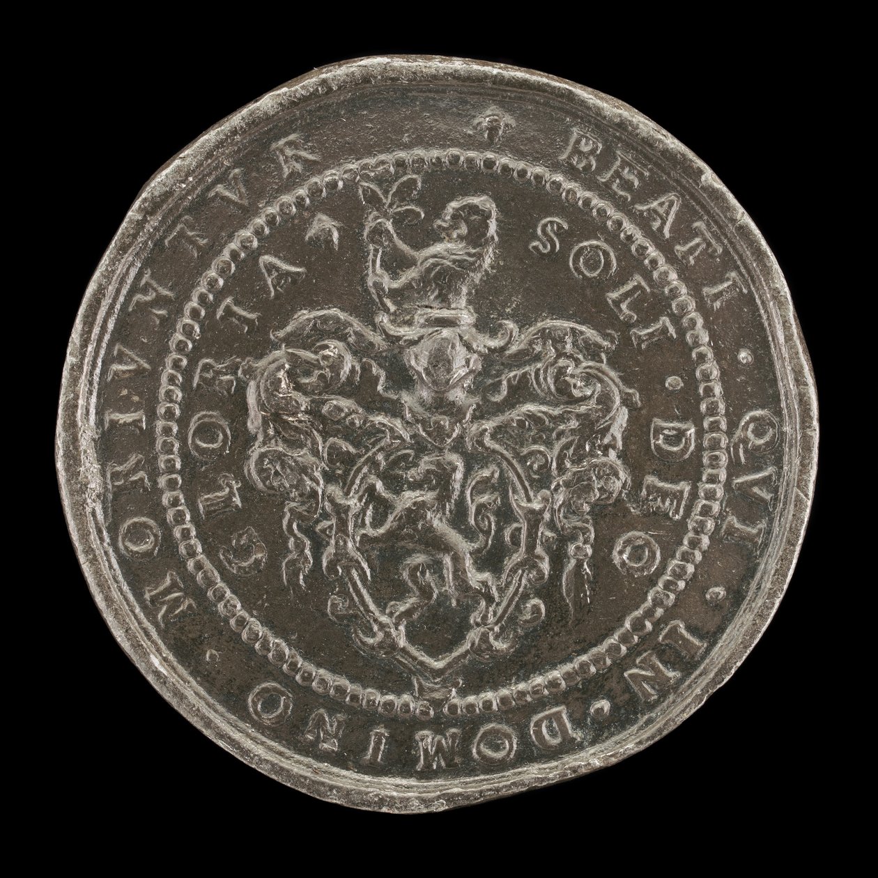 Wappen und Inschrift [Rückseite], 1592 von Matthäus Carl
