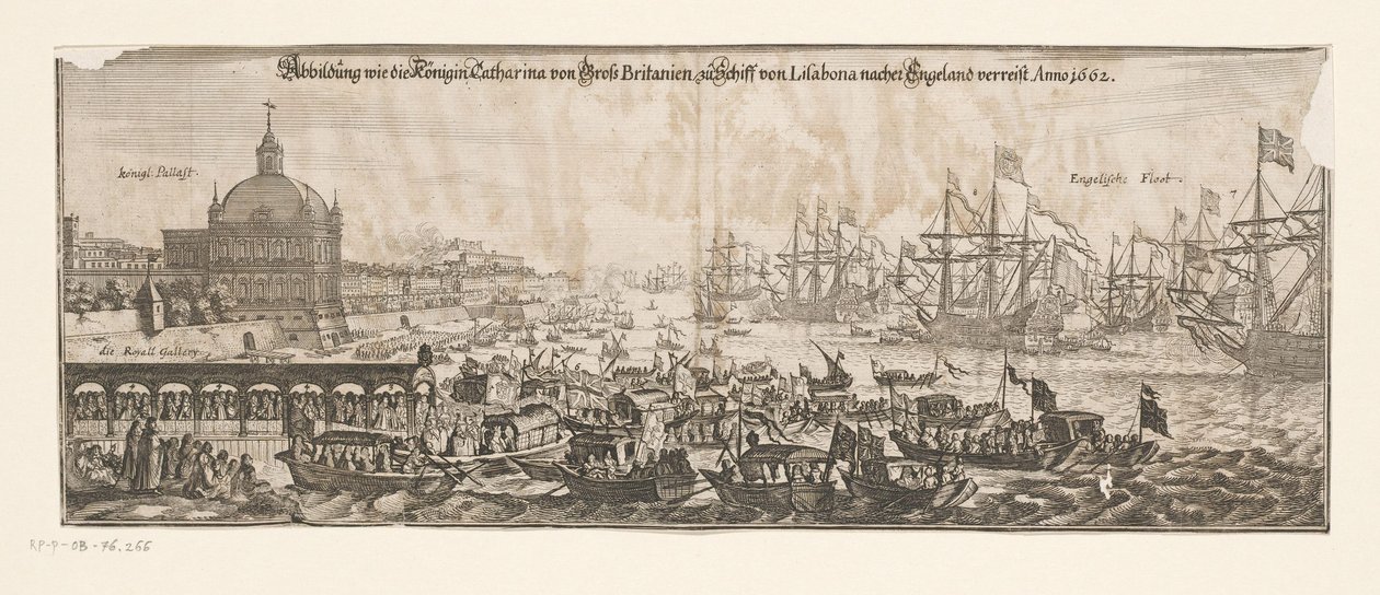 Abreise der Flotte mit Katharina von Braganza nach England, 20. April 1662 von Matthäus Merian (II)