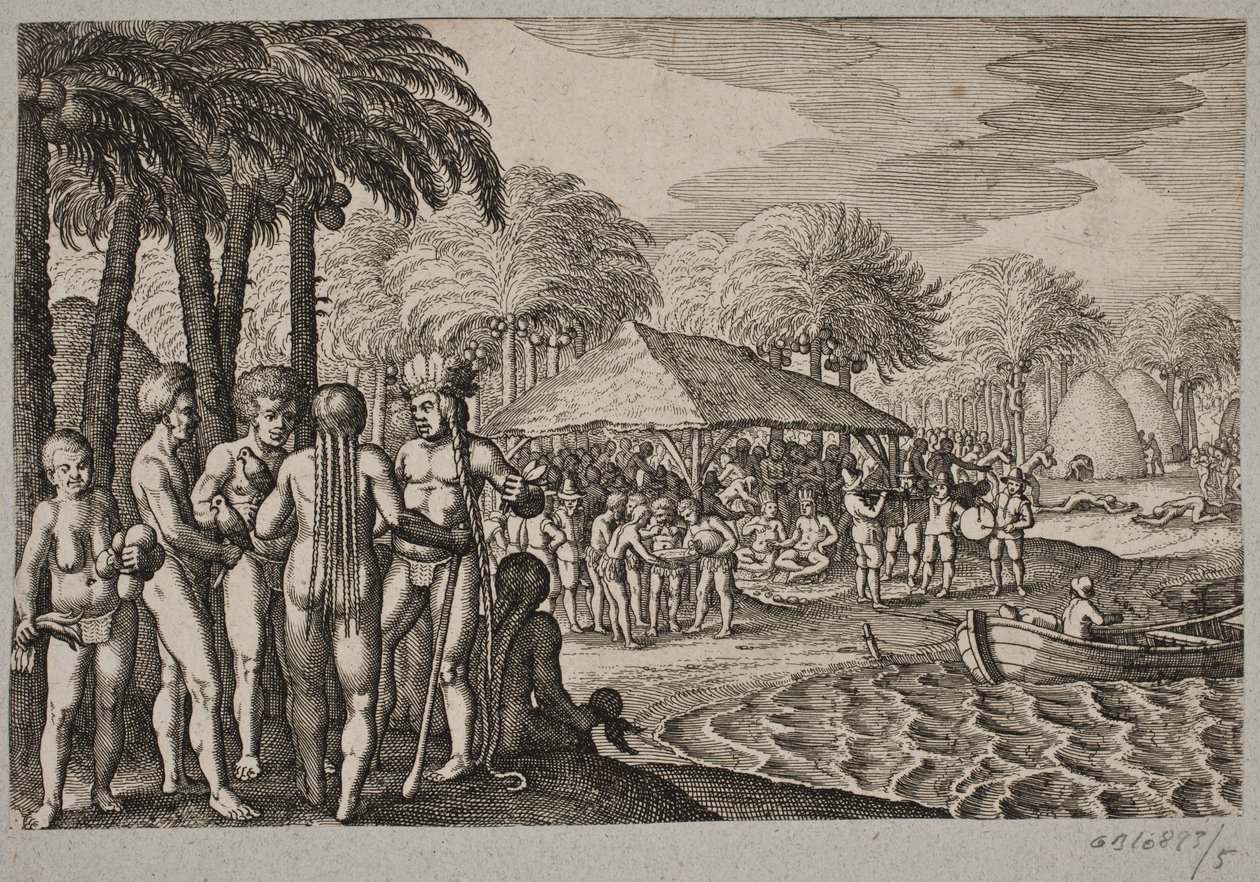 Über die Aufnahme der Holländer auf einer anderen Insel von Matthäus Merian d.Æ.