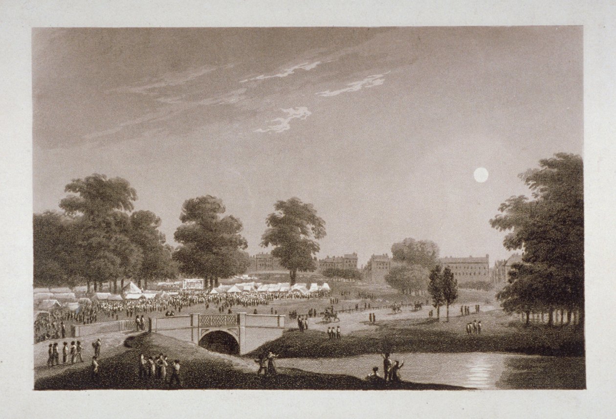 Blick auf den Serpentine und den Hyde Park, London, 1814 von Matthew Dubourg