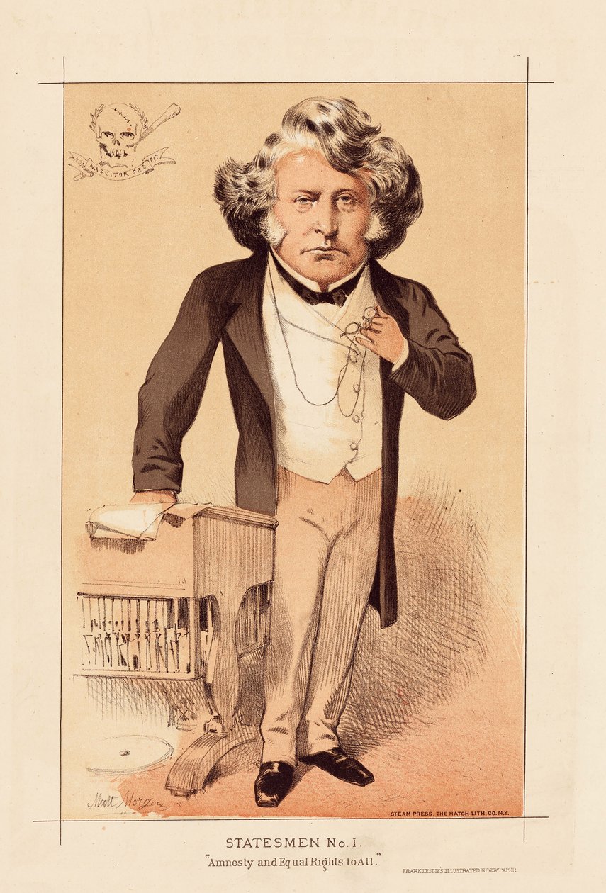 Staatsmann Nr. 1, Amnestie und gleiche Rechte für alle, veröffentlicht 1871 (Farblithografie) von Matthew