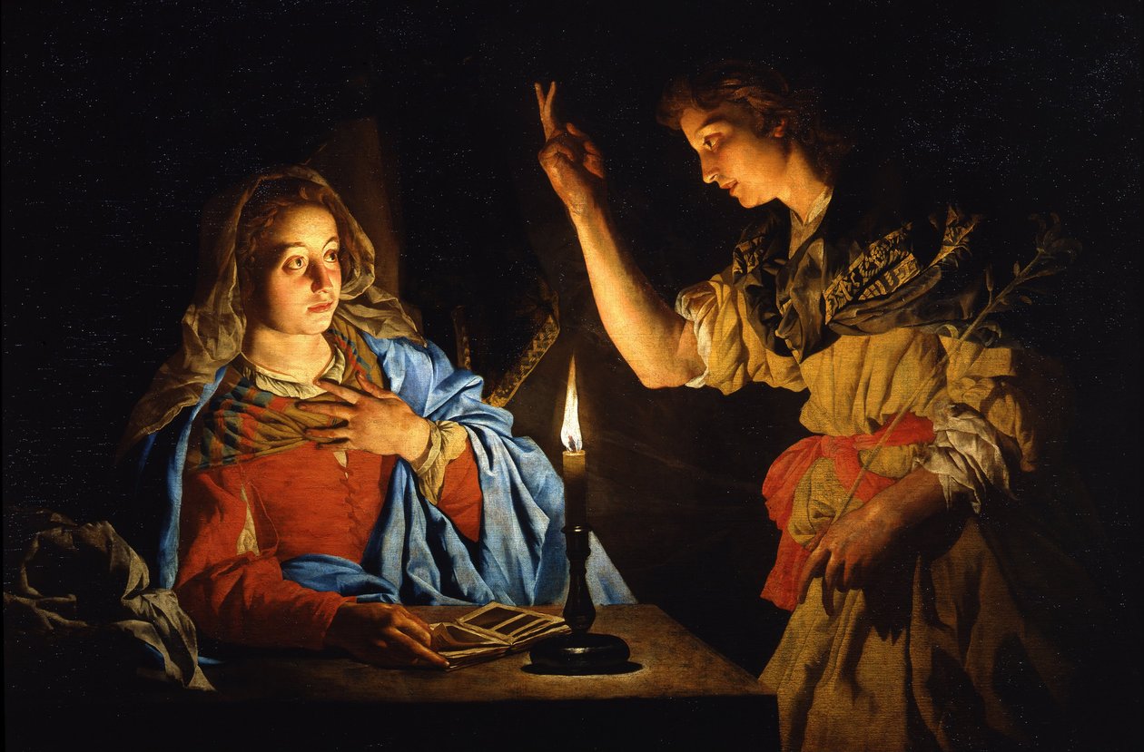 Die Verkündigung, frühes 17. Jahrhundert von Matthias Stomer