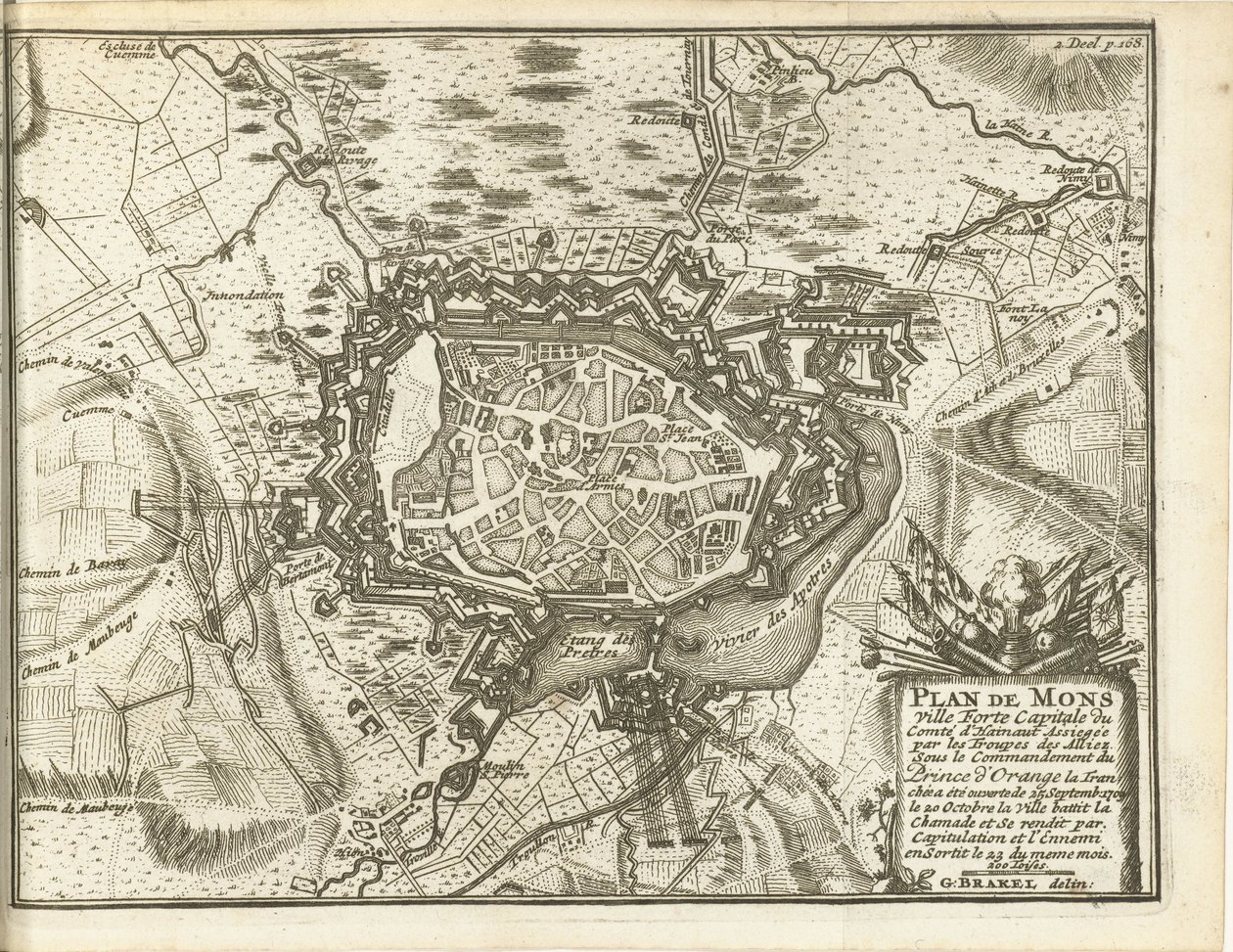 Belagerung von Bergen, 1709 von Matthijs Pool (possibly)