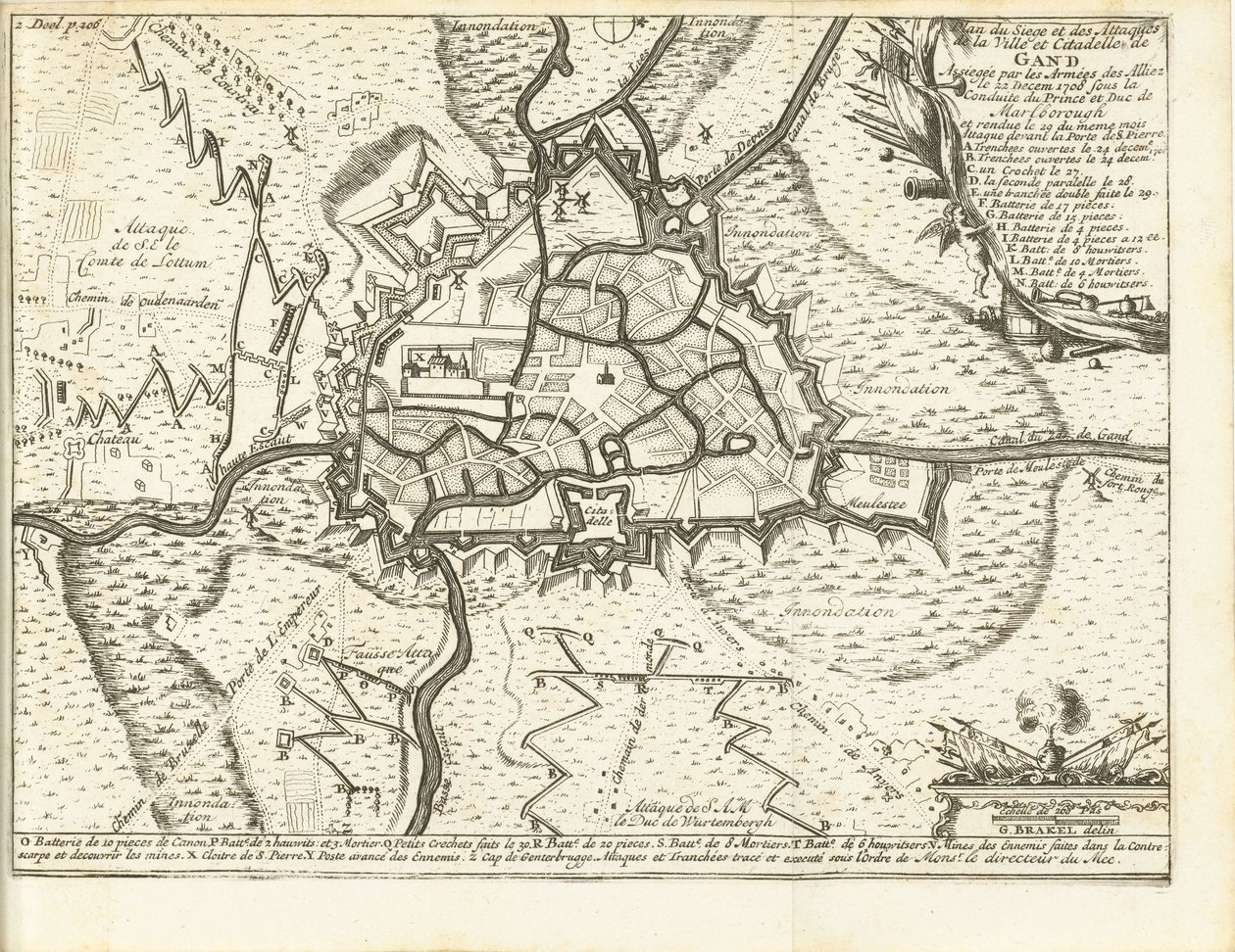 Belagerung von Gent, 1708 von Matthijs Pool (possibly)