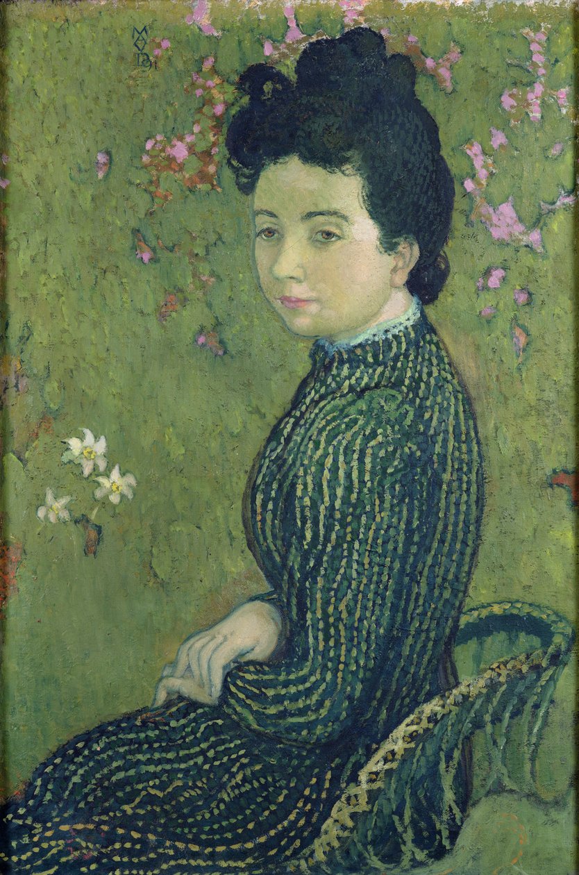 Porträt von Eva Meurier in einem grünen Kleid, 1891 von Maurice Denis