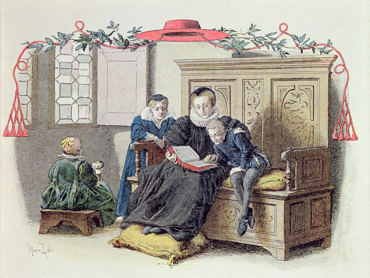 Armand-Jean du Plessis, Kardinal Richelieu (1585-1642) als Kind, Illustration aus einem Leben von Richelieu von Theodore Camu, 1910 von Maurice Leloir