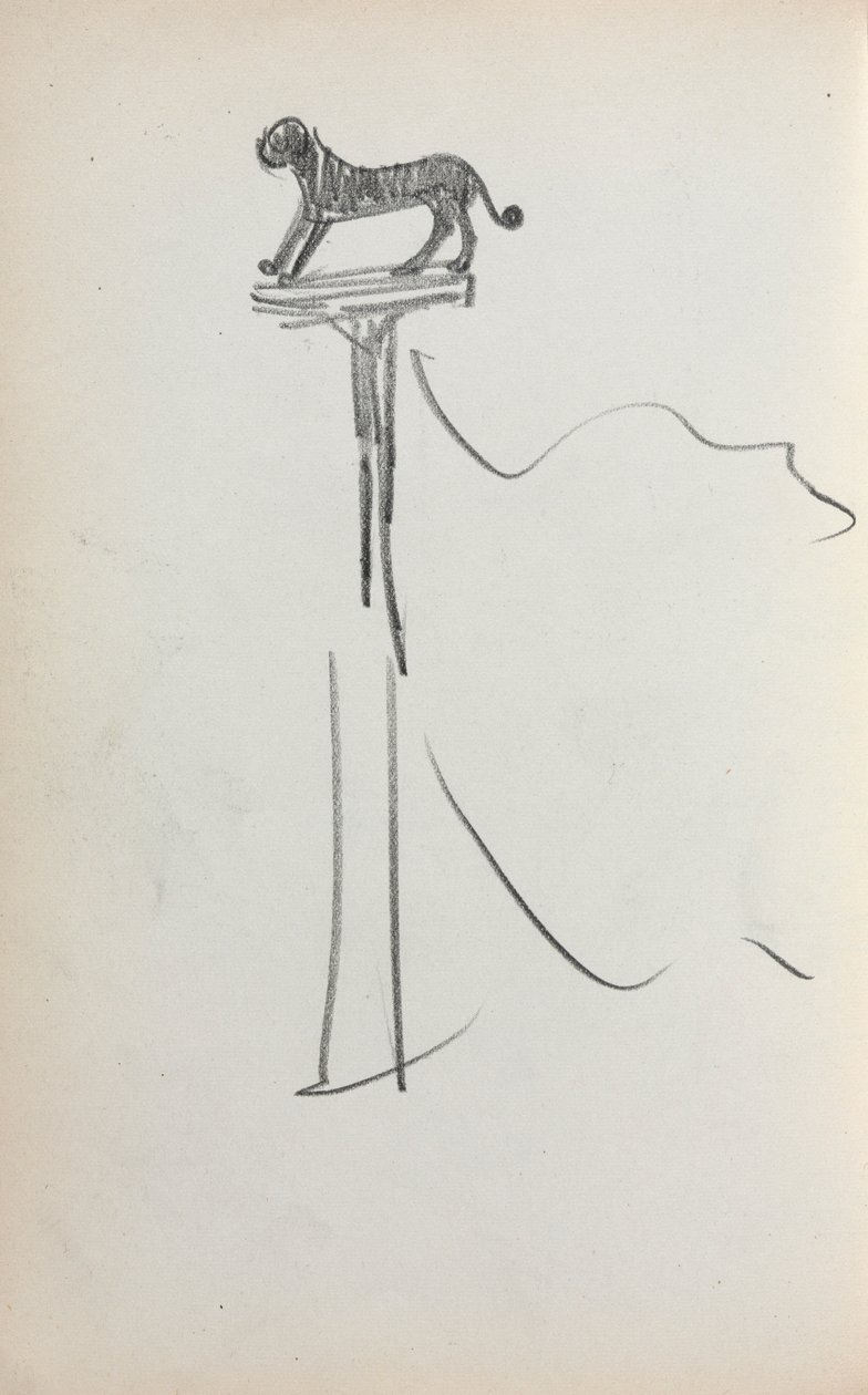 Italienisches Skizzenbuch: San Marco Löwe Seite 39, 1898-1899 von Maurice Brazil Prendergast