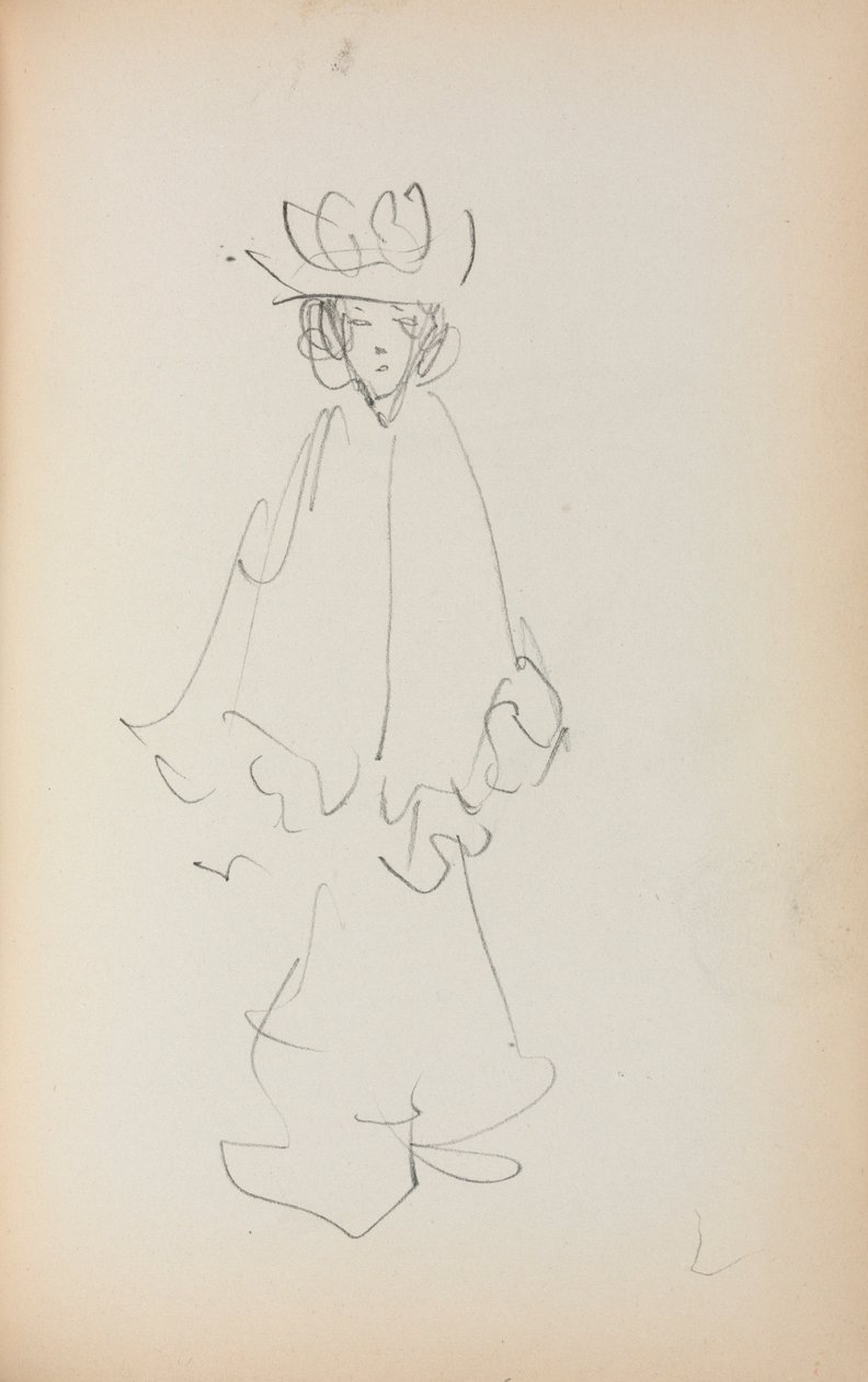 Italienisches Skizzenbuch: Stehende Frau, Seite 147, 1898-1899 von Maurice Brazil Prendergast