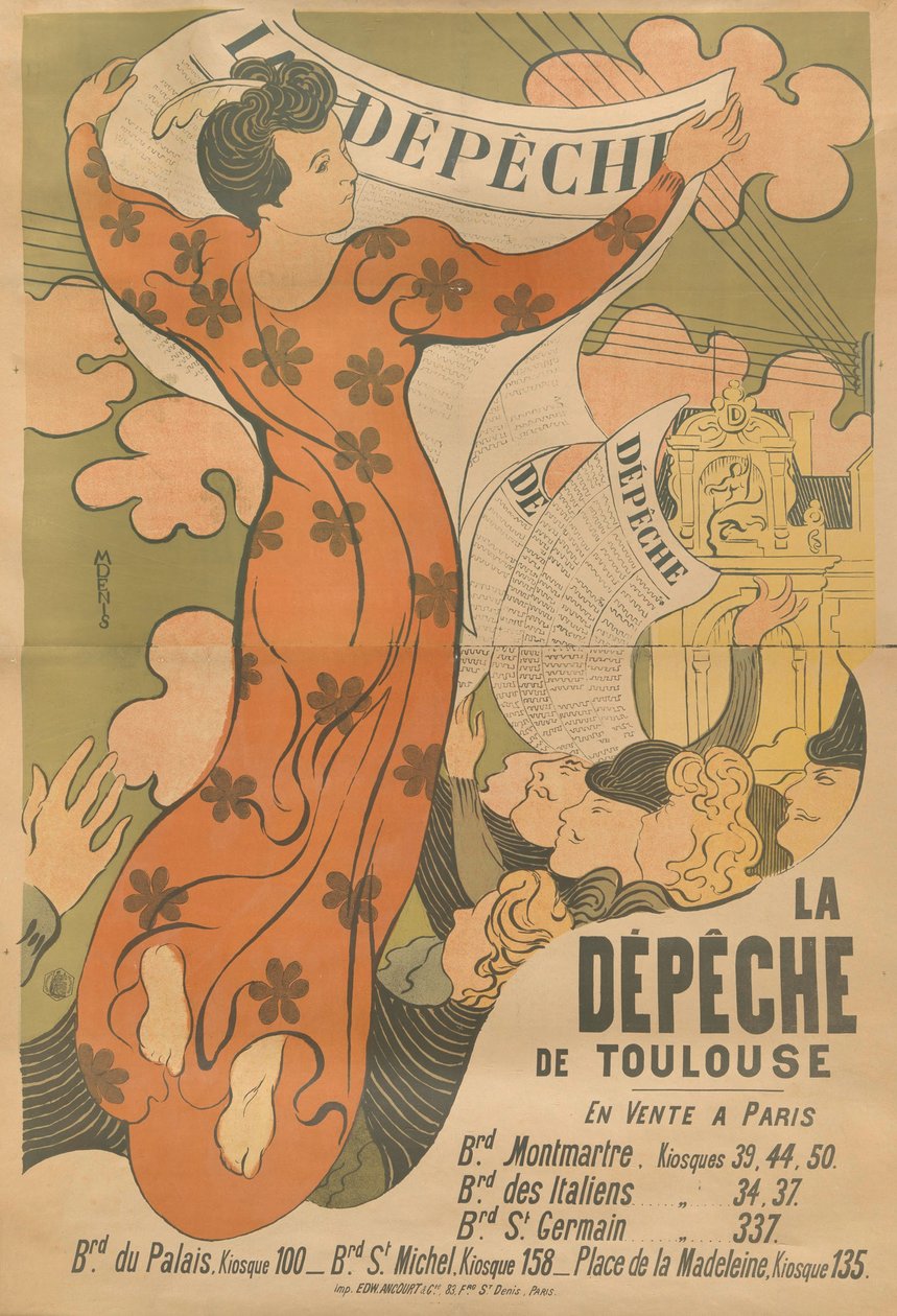 Plakat für die Zeitung La Dépêche de Toulouse, 1892 von Maurice Denis