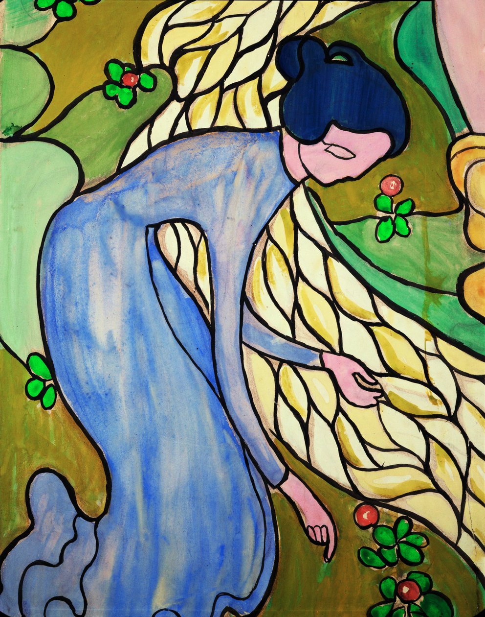 Frau am Bach, Skizze für ein Buntglasfenster von Maurice Denis