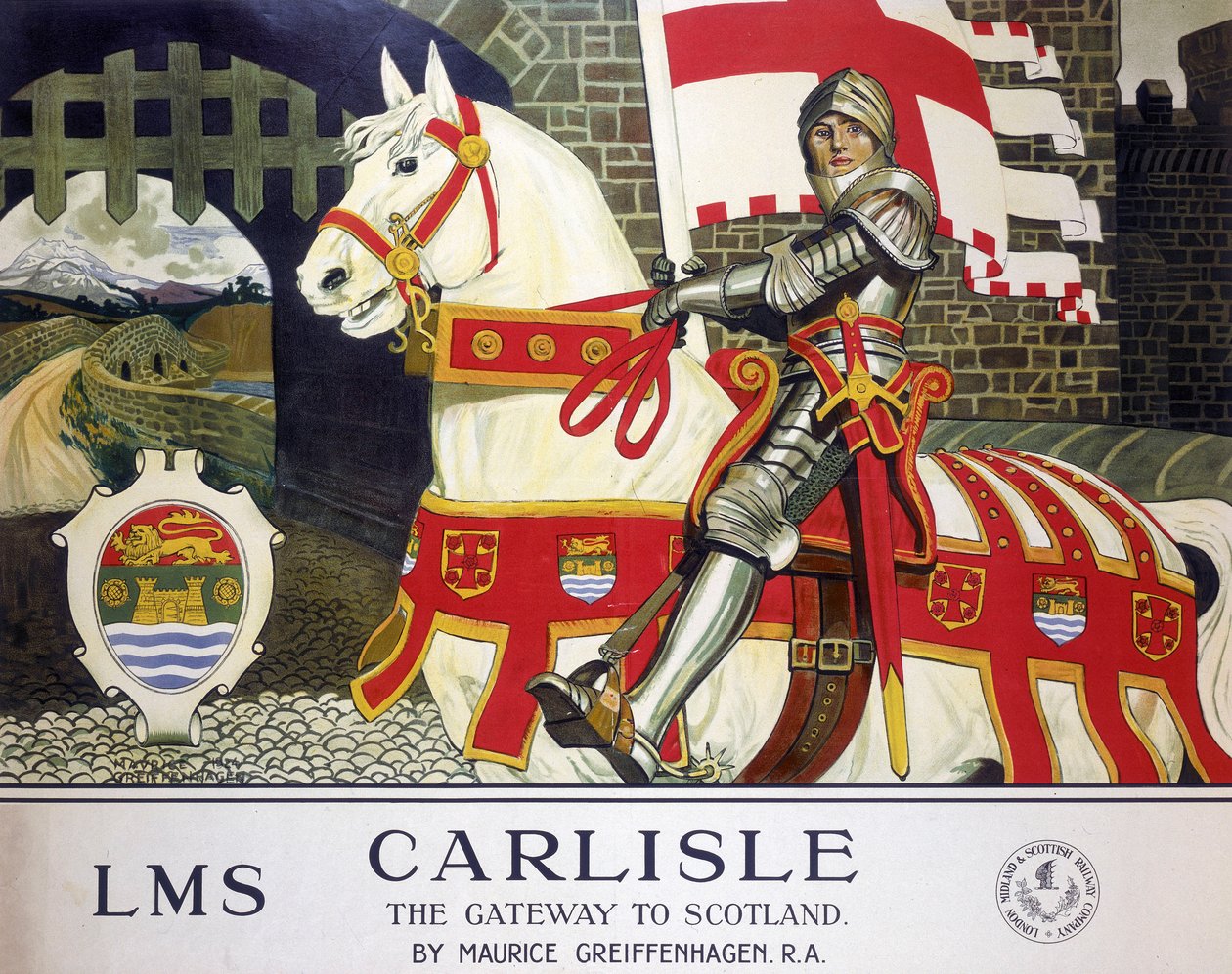 Carlisle: Das Tor zu Schottland, LMS-Poster von Maurice Greiffenhagen