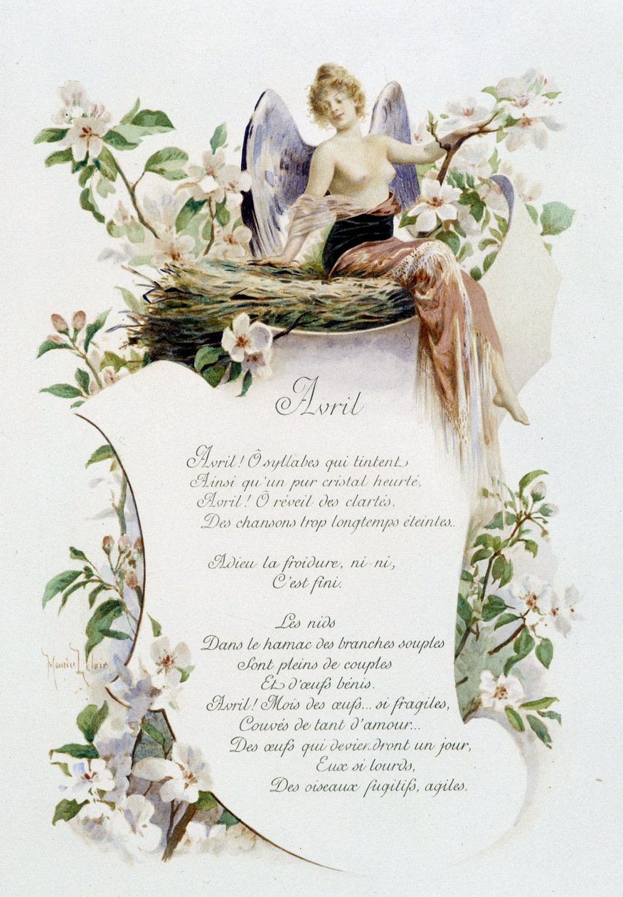 Avril „La Chanson du mois“ von Jérôme Doucet, Illustration - Maurice Leloir, ed. Reims 1904. L. Michaud von Maurice Leloir