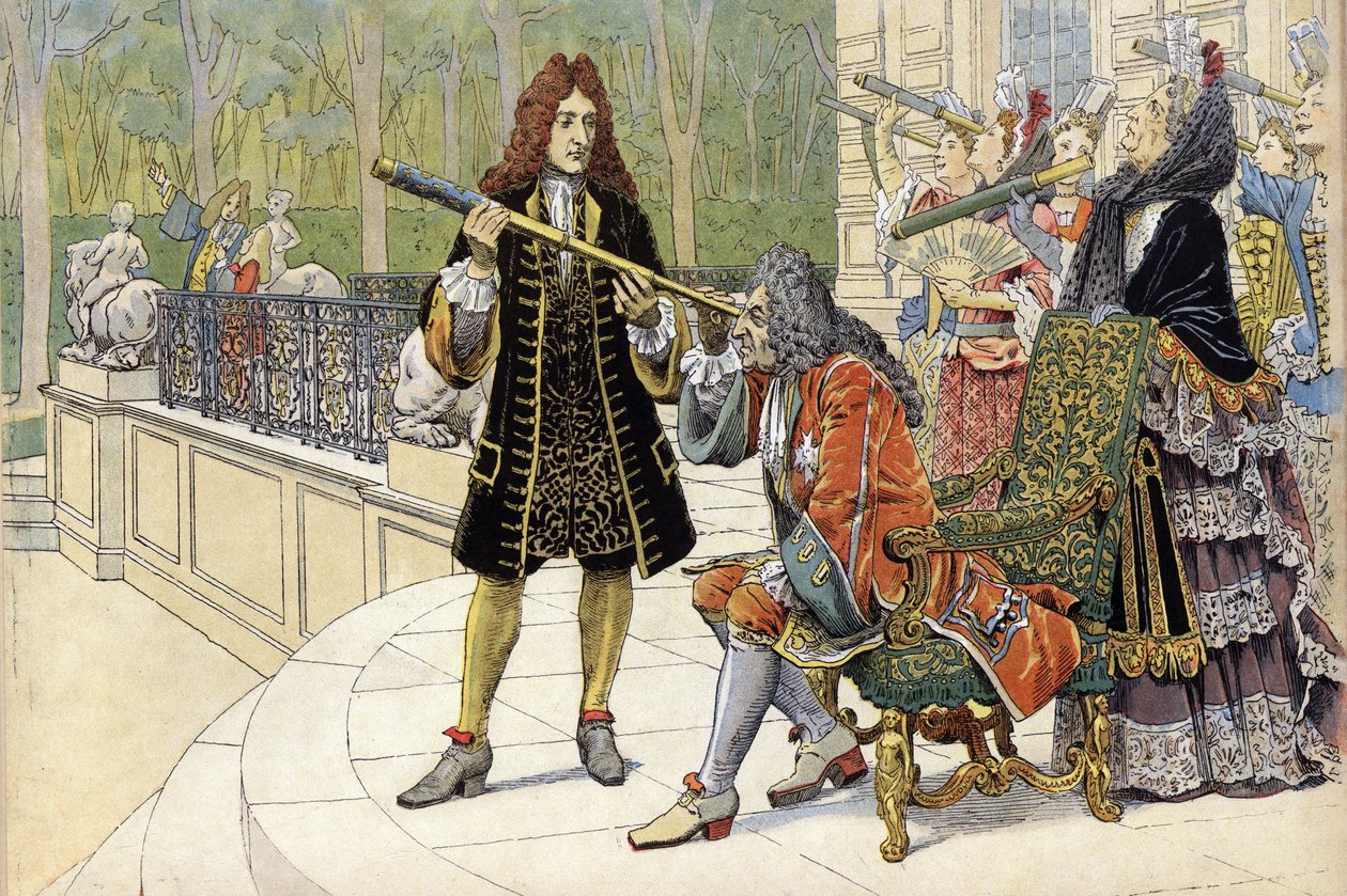 Hilfe von Jacques Cassini, genannt Cassini II, Ludwig XIV, genannt der Sonnenkönig (Louis der Große) von Maurice Leloir