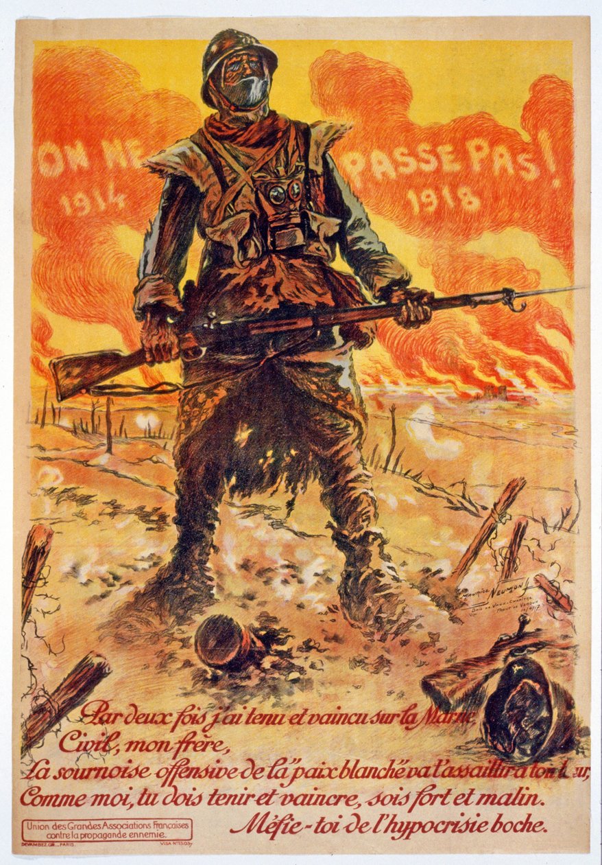 On ne passe pas, 1914-1918, gedruckt in Paris, ca. 1918 von Maurice Louis Henri Neumont