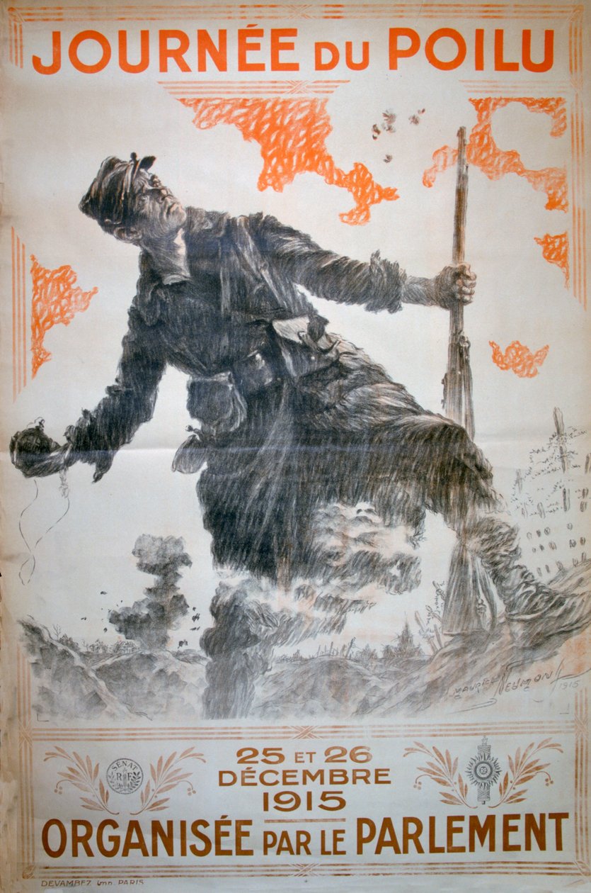 Journée du Poilu 25. und 26. Dezember 1915, französisches Plakat aus dem Ersten Weltkrieg, 1915 von Maurice Neumont