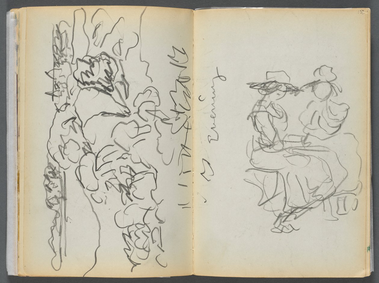 Skizzenbuch - Das Granitküstenhotel, Rockport, Seite 134 & 135: "Abend" von Maurice Prendergast