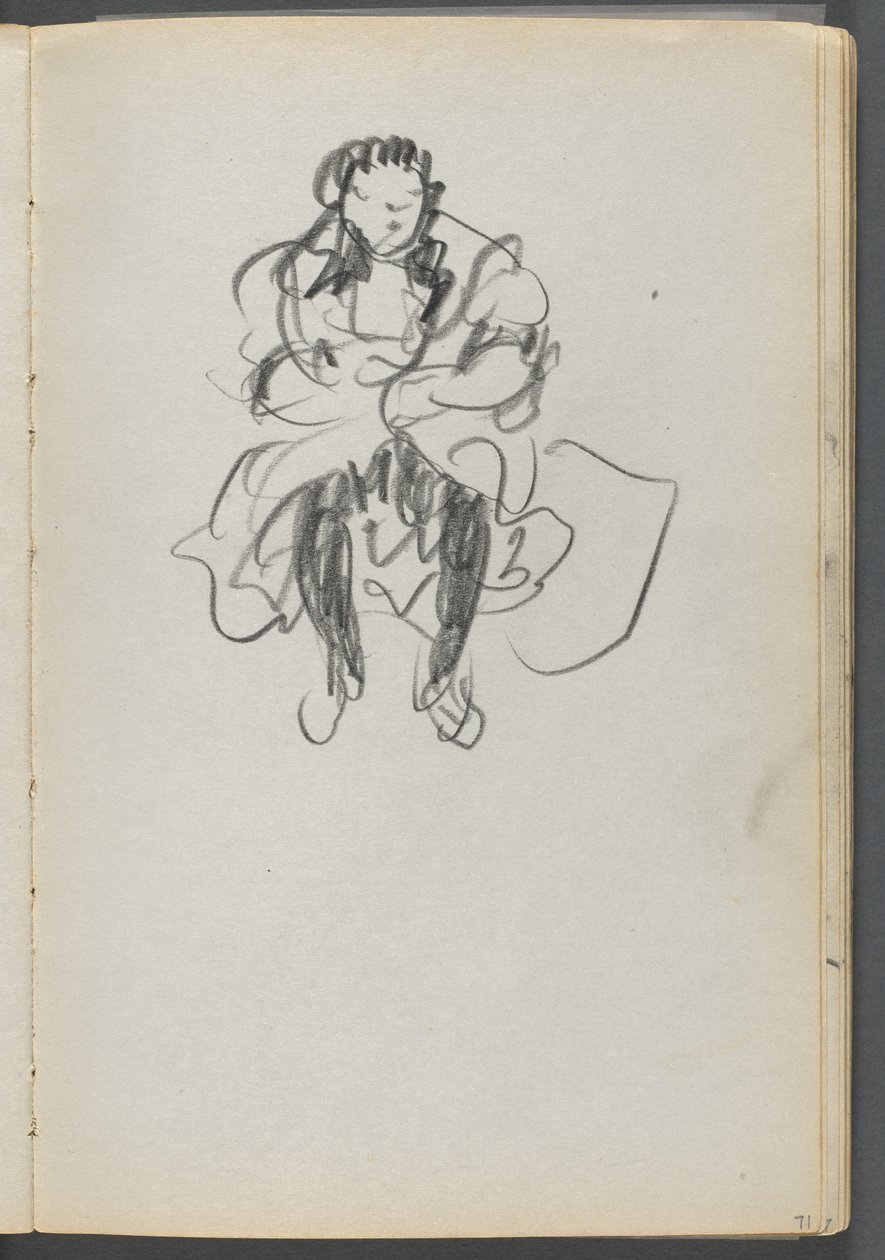 Skizzenbuch, Die Dells, Nr. 127, Seite 071: Sitzende Figur von Maurice Prendergast
