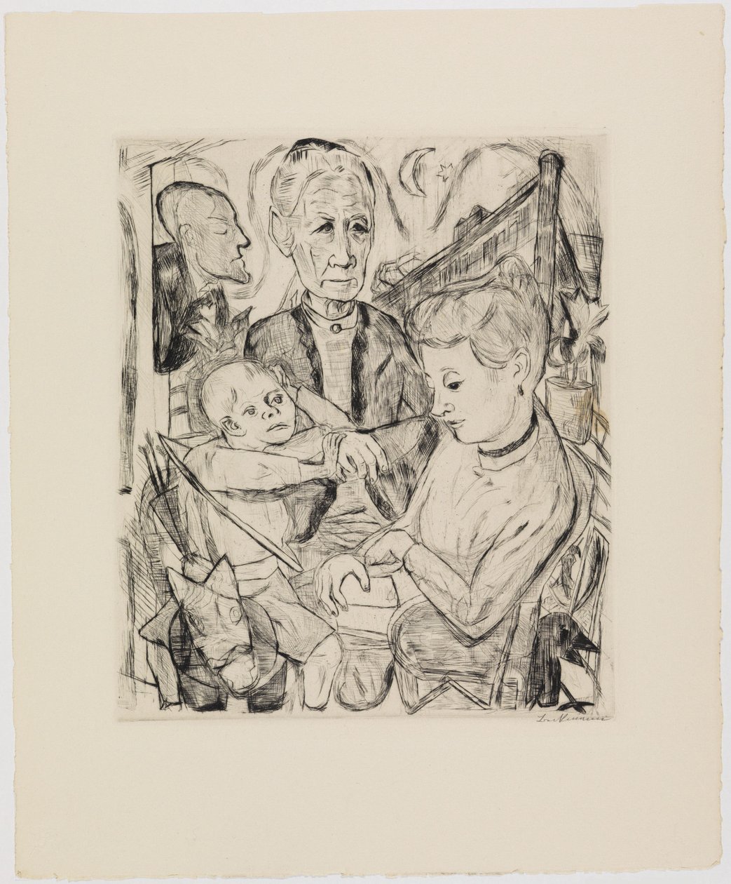 Familienszene (Familie Beckmann) von Max Beckmann