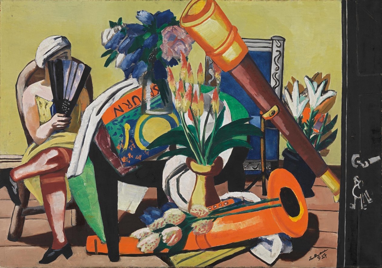 Großes Stillleben mit Fernrohr von Max Beckmann