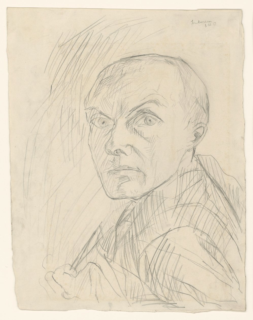 Selbstporträt im Halbprofil nach links von Max Beckmann