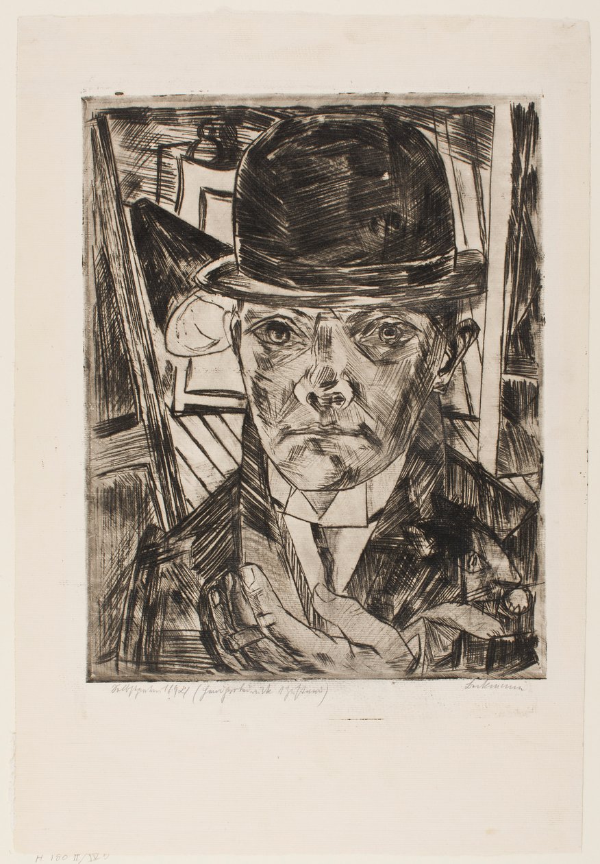 Selbstporträt mit Melone von Max Beckmann
