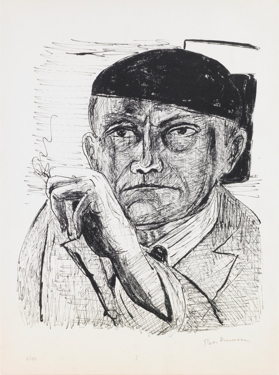 Selbstporträt, Platte 1 aus dem Portfolio „Tag und Traum“ von Max Beckmann