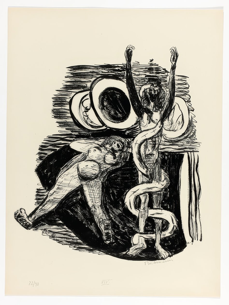 Der Sündenfall, Platte 14 aus Tag und Traum von Max Beckmann