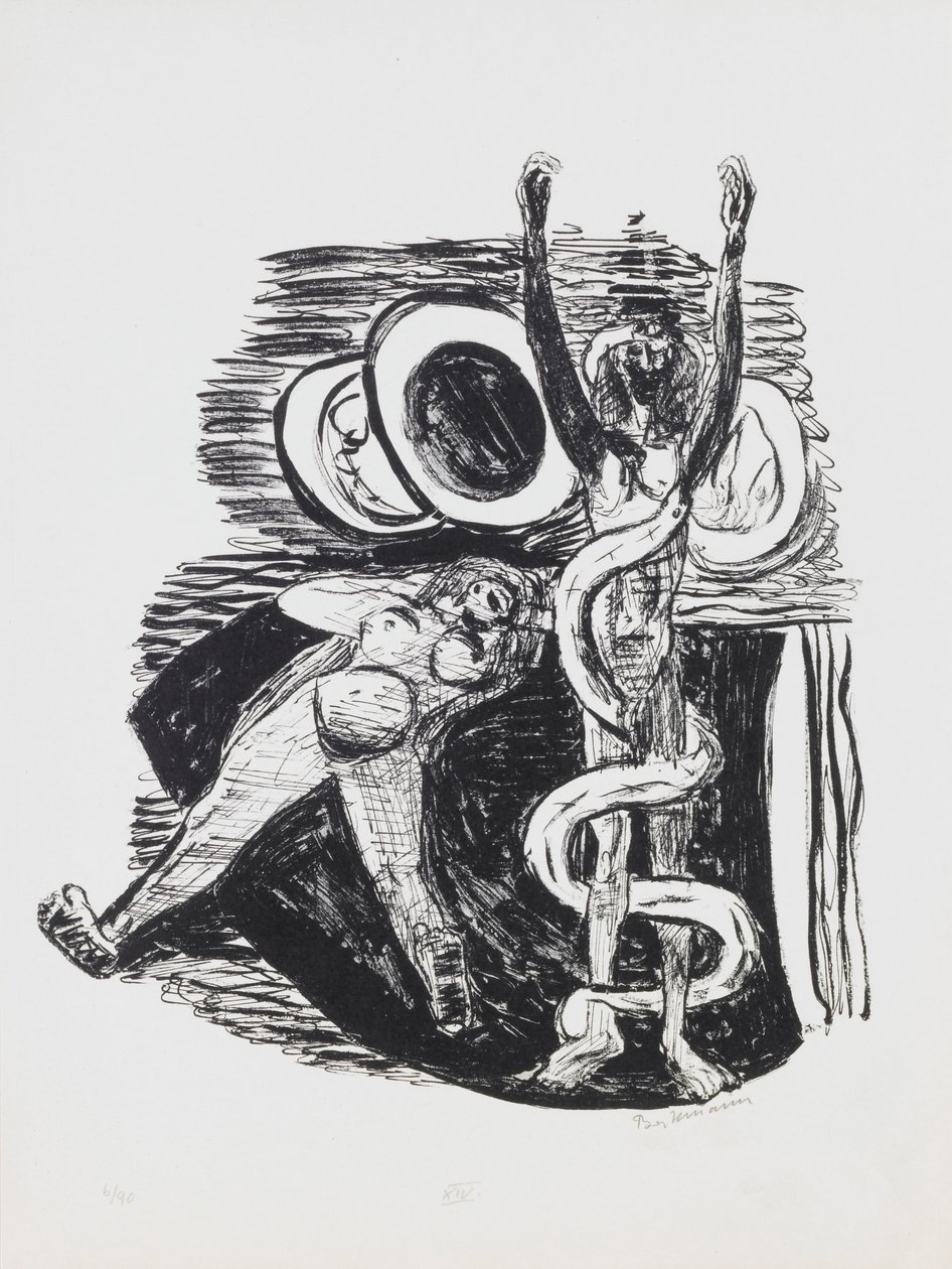 Der Sündenfall, Platte 14 aus dem Portfolio „Tag und Traum“ von Max Beckmann